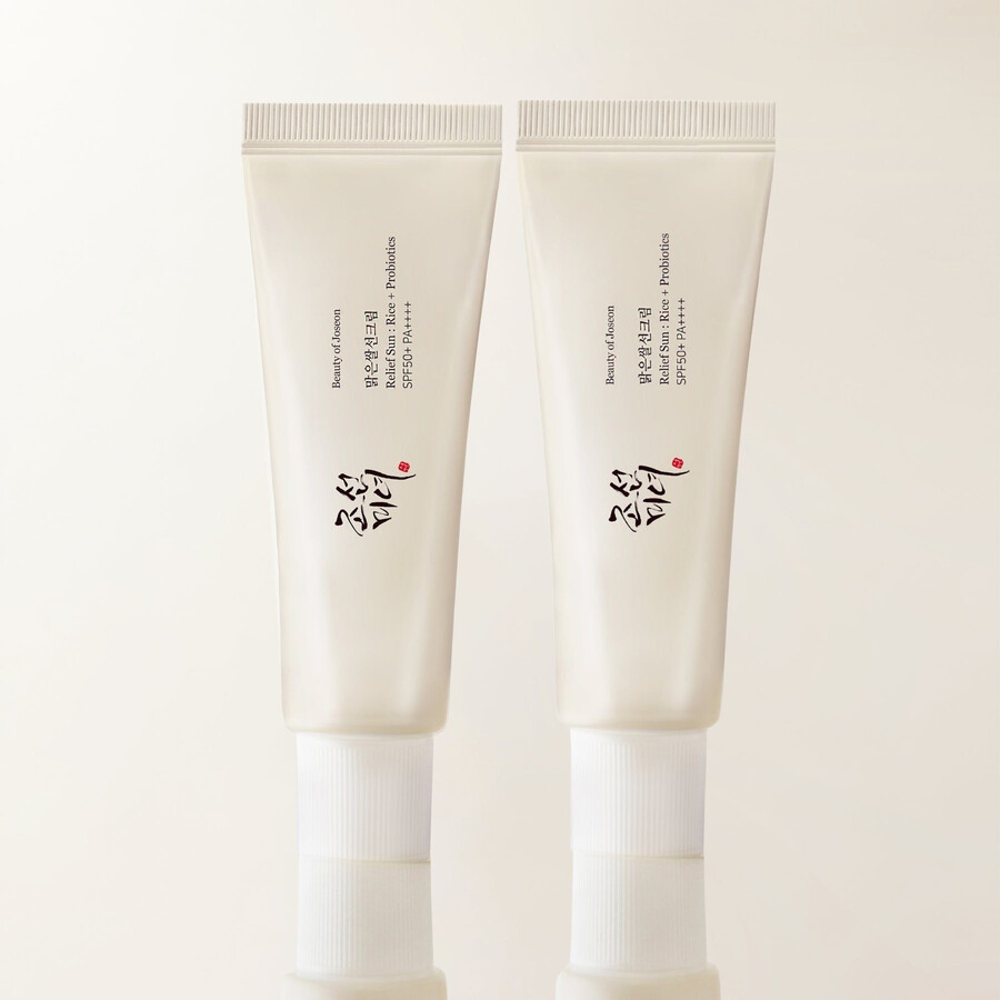 relief sun spf50 dewy korean sunscreen with rice probiotics
